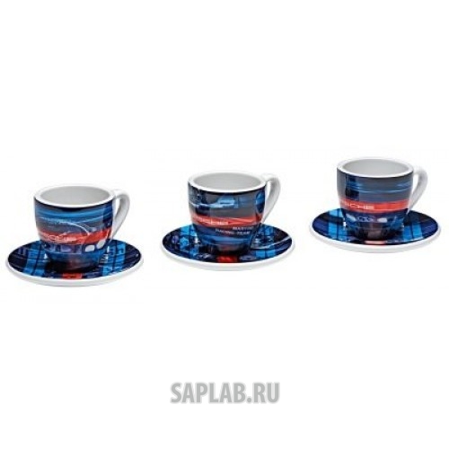 Купить Porsche WAP0509270J Набор из трех чашек для эспрессо Porsche Espresso Cups, Limited Edition, Martini Racing Collection
