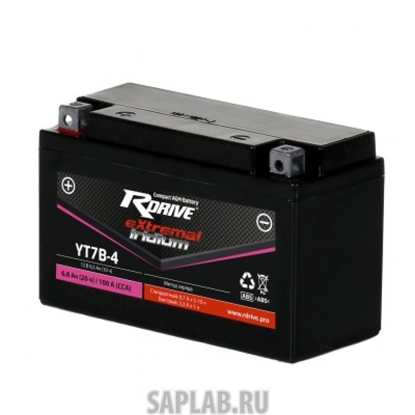 Купить RDRIVE RDRIVEYT7B4 Аккумулятор RDRIVE-YT7B-4 12В 6,5Ач 100CCA 150x65x93 мм Прямая (+-)