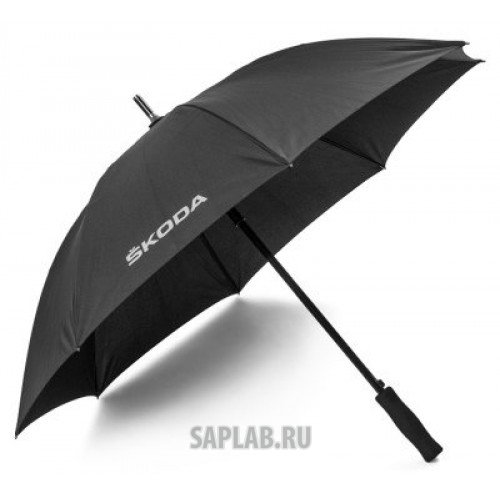 Купить Skoda 000087602H Зонт трость Skoda Stick Umbrella Aquaprint Black, артикул 000087602H