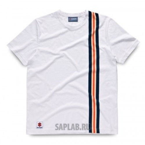 Купить SUZUKI 990F0STTS100S Мужская футболка Suzuki Men’s Striped Casual T-Shirt, White, артикул 990F0STTS100S