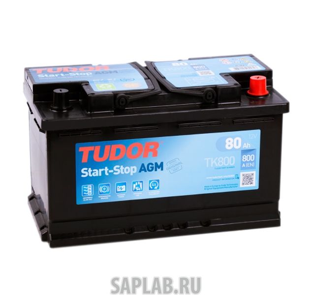 Купить TUDOR TK800 Аккумулятор Tudor Agm 80 А/Ч Обратная R  En 800a 315x175x190 Tk800 Tk800 TUDOR арт. TK800