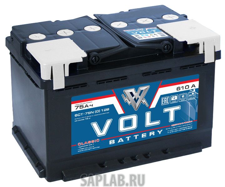 Купить VOLT VC7501 Аккумулятор автомобильный VOLT CLASSIC 6СТ-75.0 VC7501
