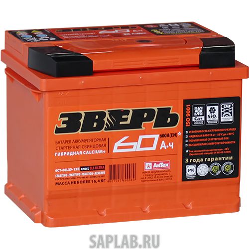 Купить ЗВЕРЬ ЗВ60ЗL Аккумулятор легковой 